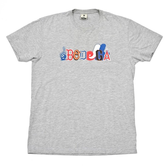 Bodega BDGA Men's MLB T-Shirt Tee Gray Large Red Sox Orioles Giants Angels Logo - Picture 2 of 8